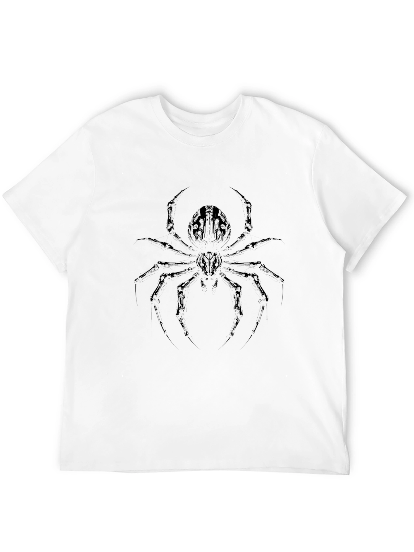 Mens Black T-Shirt with Spider Graphic