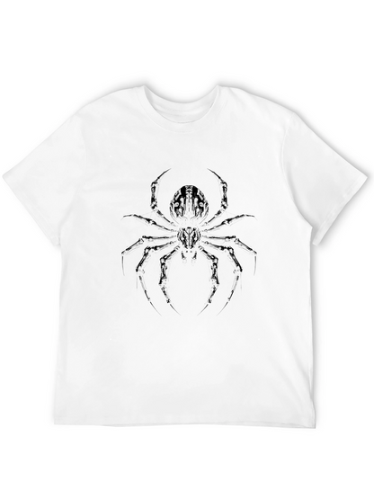 Mens Black T-Shirt with Spider Graphic