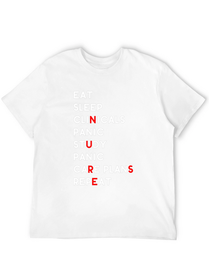 Eat Sleep Clinicals Nurse Black T-Shirt