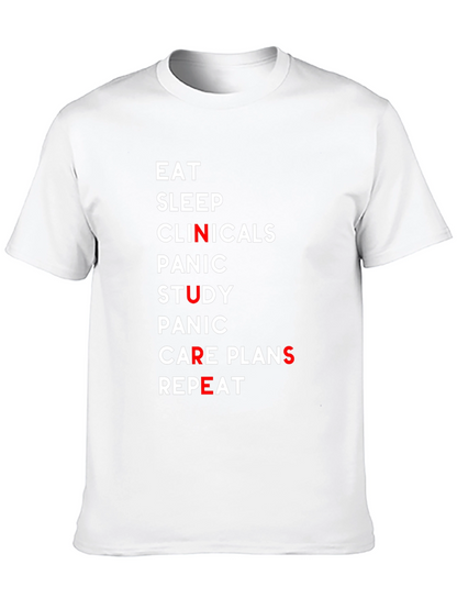 Eat Sleep Clinicals Nurse Black T-Shirt