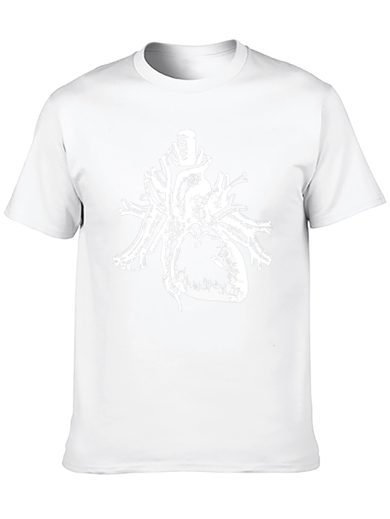 Anatomical Heart Print Black Cotton T-Shirt