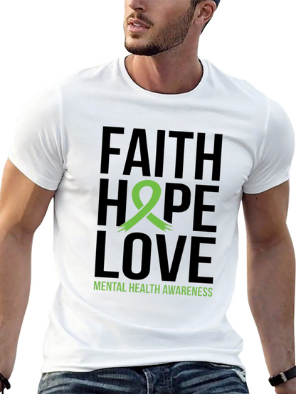 Faith Hope Love Mental Health Awareness T-Shirt
