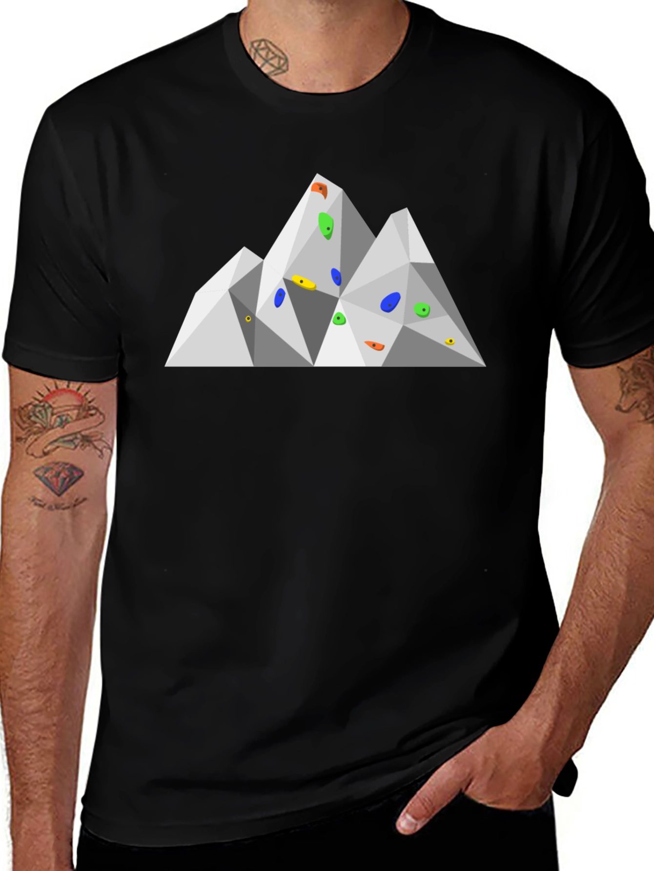Climbing Wall Graphic Tee - Geometric Design