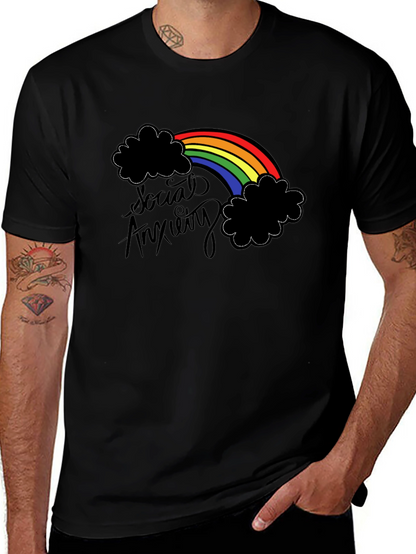 Social Anxiety Rainbow Graphic T-Shirt