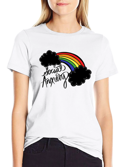 Social Anxiety Rainbow Graphic T-Shirt