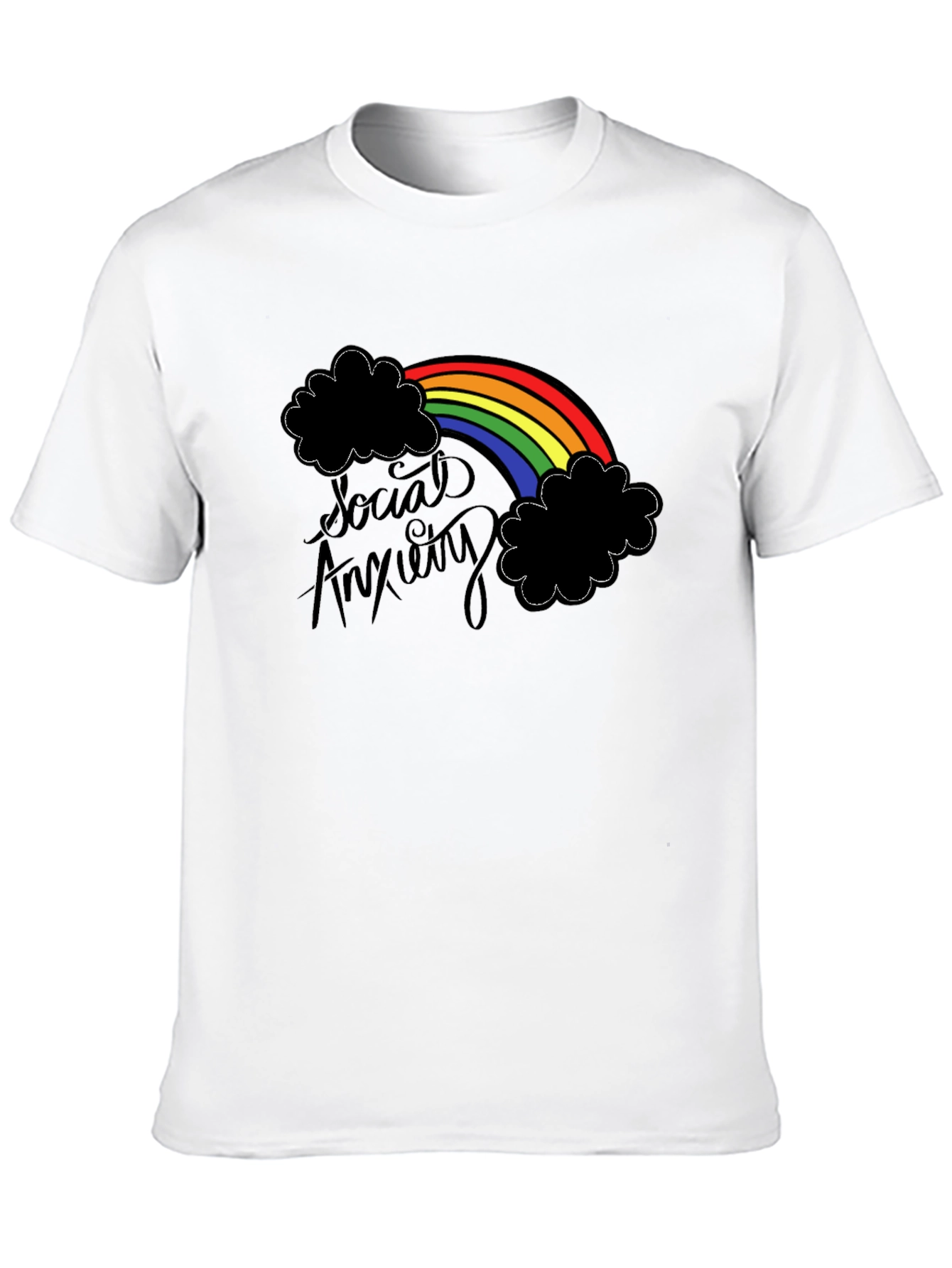 Social Anxiety Rainbow Graphic T-Shirt