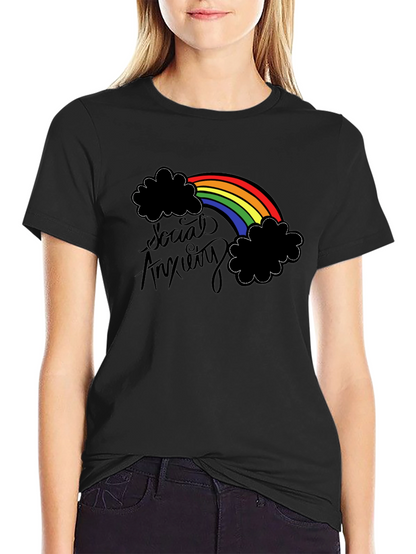 Social Anxiety Rainbow Graphic T-Shirt