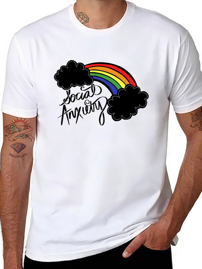 Social Anxiety Rainbow Graphic T-Shirt