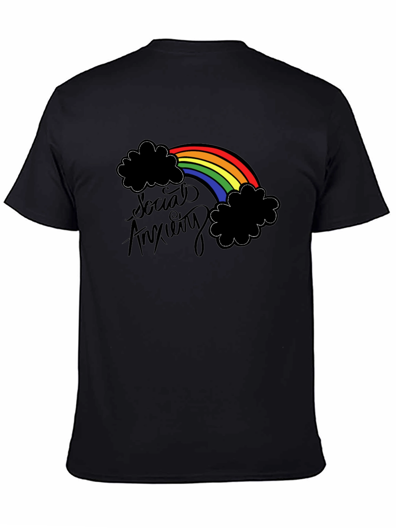 Social Anxiety Rainbow Graphic T-Shirt