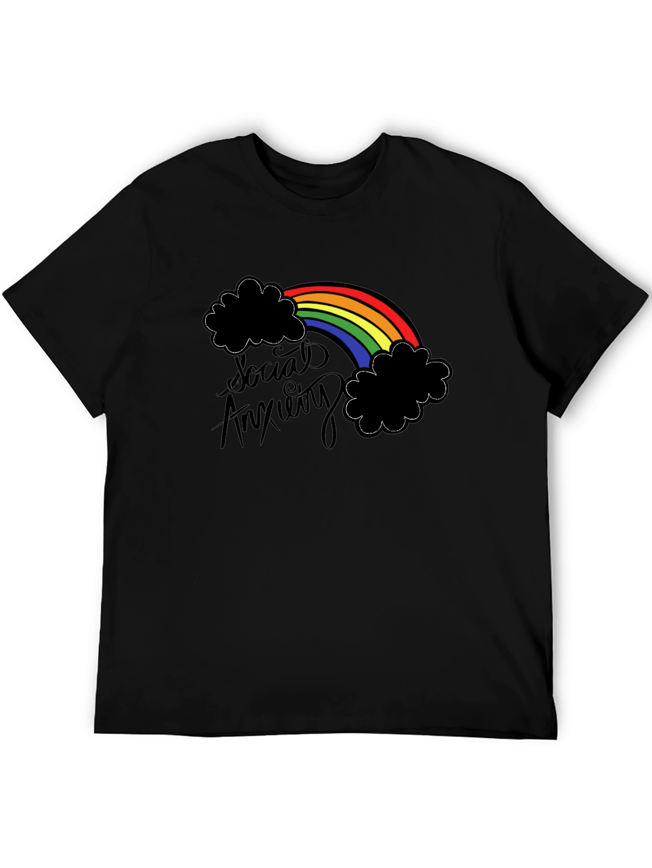Social Anxiety Rainbow Graphic T-Shirt