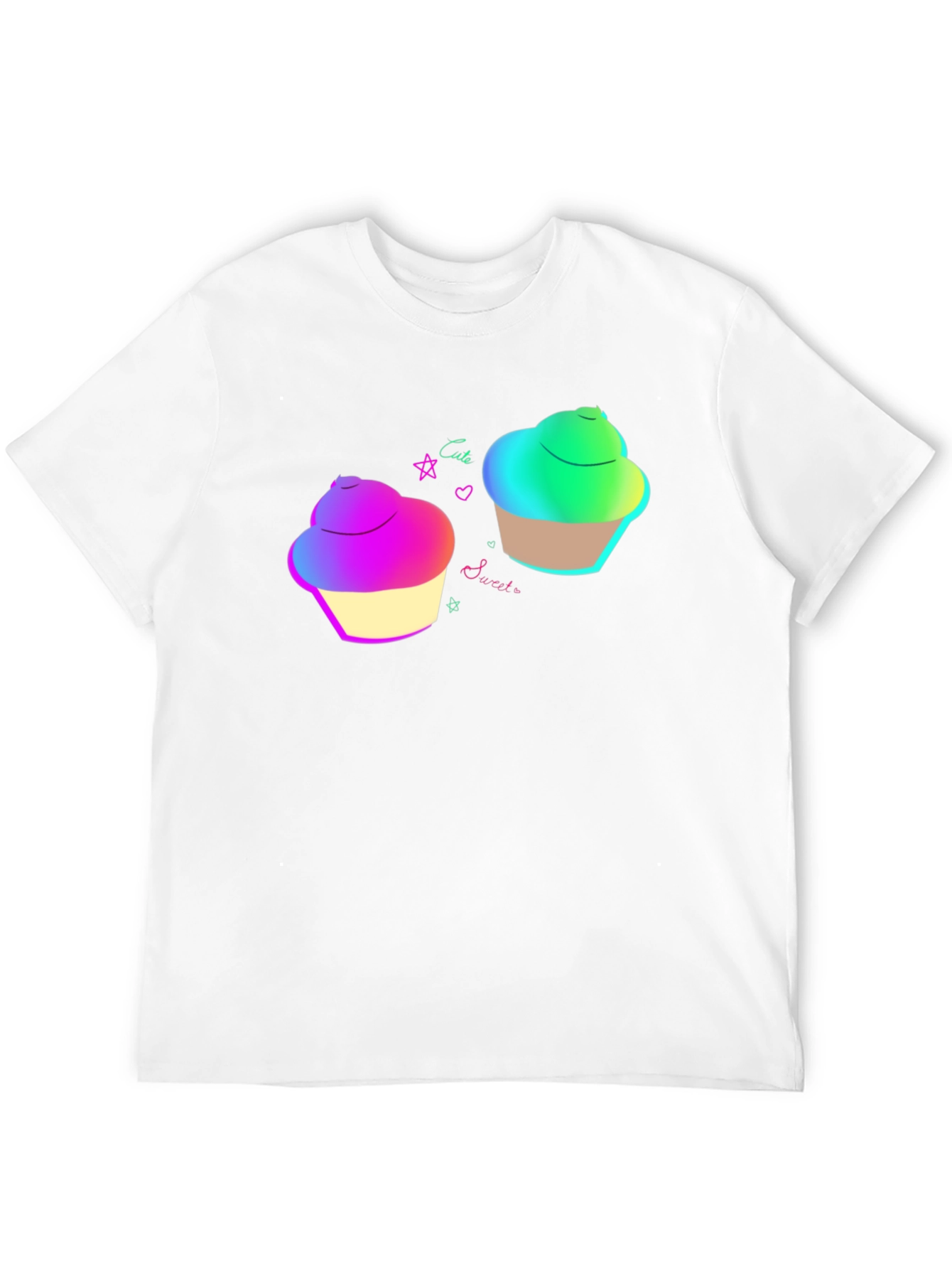 Cute Cupcake Graphic Black T-Shirt