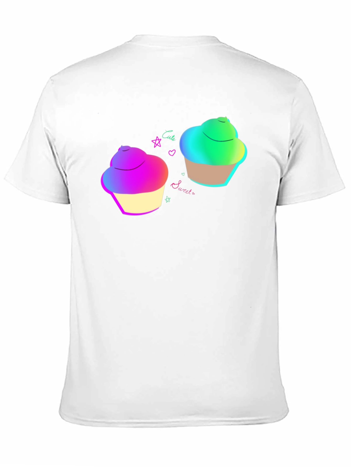 Cute Cupcake Graphic Black T-Shirt