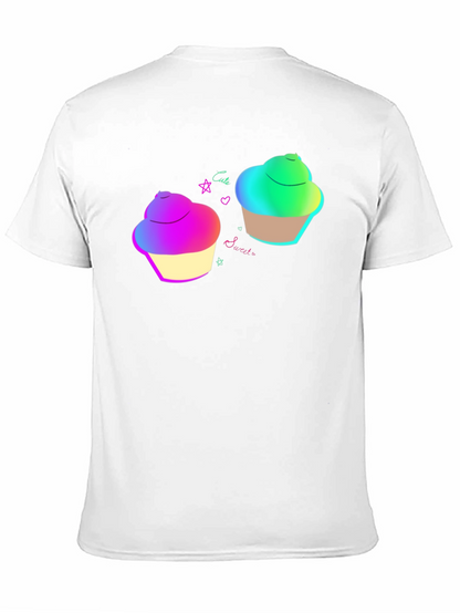 Cute Cupcake Graphic Black T-Shirt