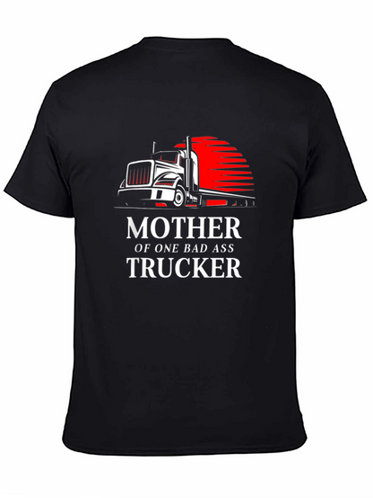 Mother of a Badass Trucker Graphic Tee - Black