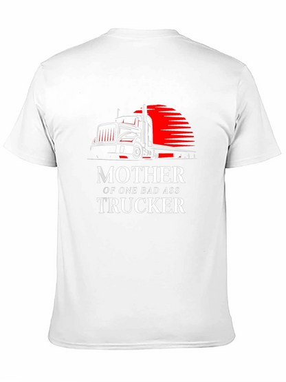 Mother of a Badass Trucker Graphic Tee - Black