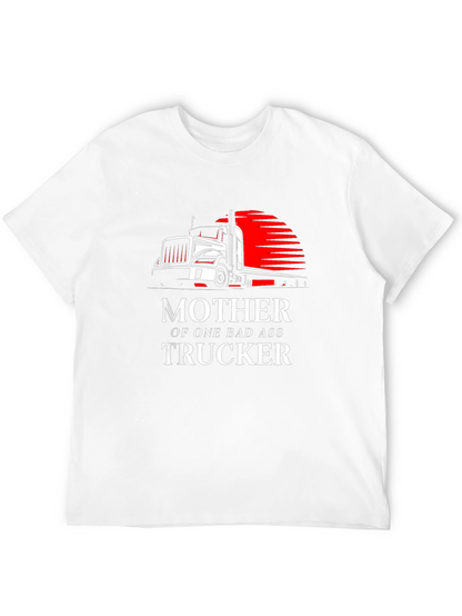 Mother of a Badass Trucker Graphic Tee - Black