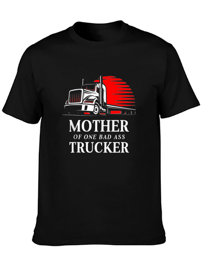 Mother of a Badass Trucker Graphic Tee - Black