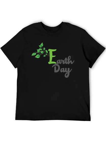 Earth Day T-Shirt - Green Tree Design Black