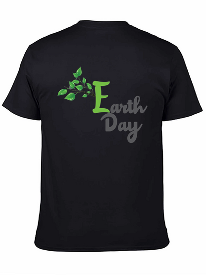 Earth Day T-Shirt - Green Tree Design Black