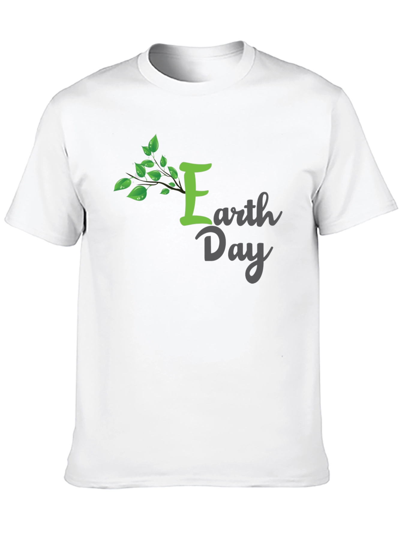 Earth Day T-Shirt - Green Tree Design Black