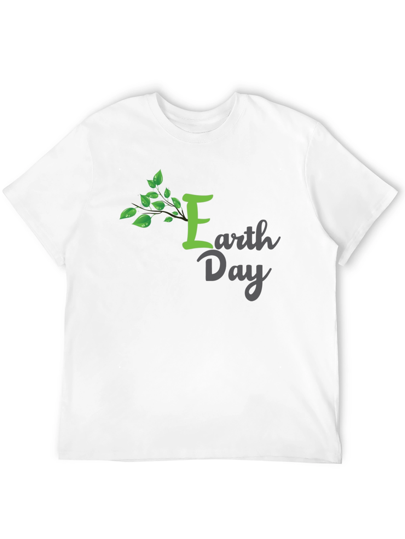Earth Day T-Shirt - Green Tree Design Black