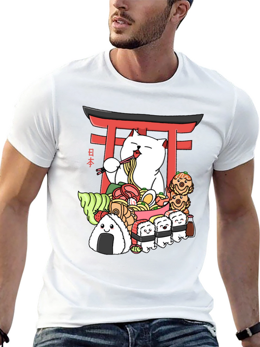 Ramen Cat Graphic T-Shirt