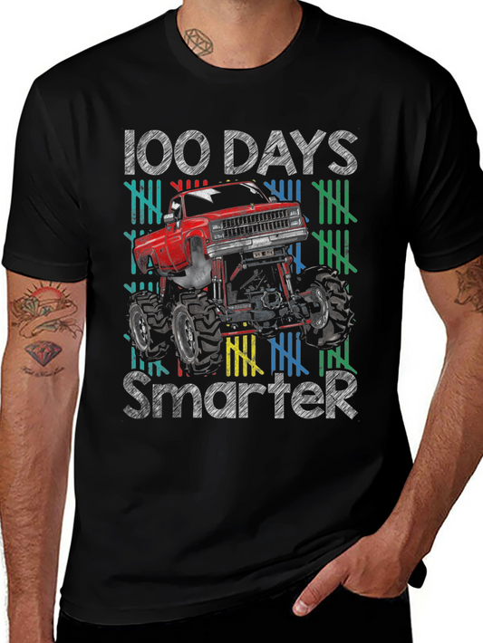 100 Days Smarter Monster Truck T-Shirt