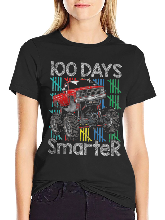 100 Days Smarter Monster Truck T-Shirt