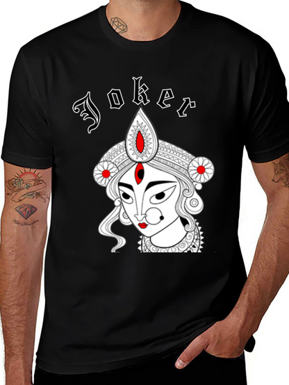Joker Durga Graphic Print Black T-Shirt