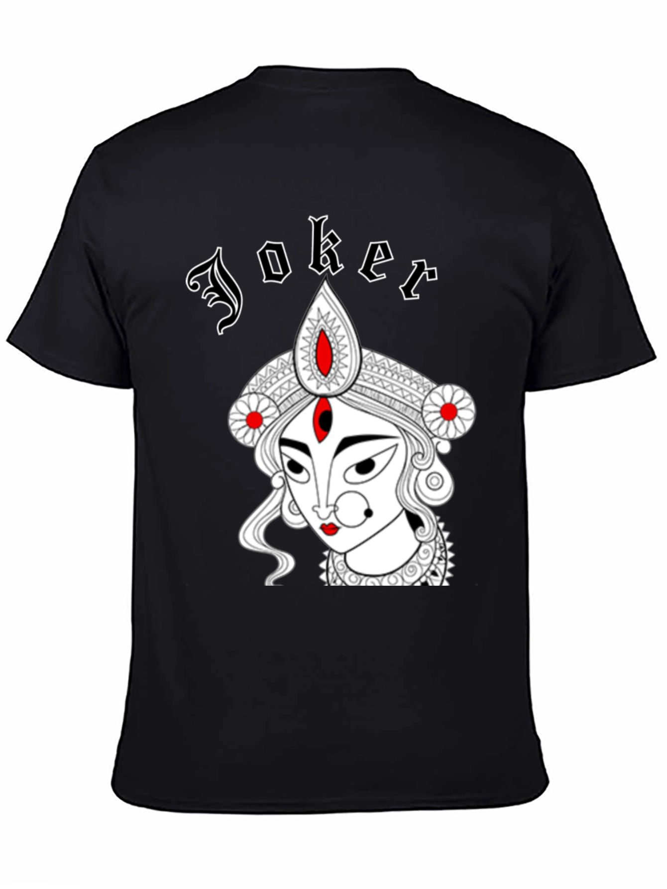 Joker Durga Graphic Print Black T-Shirt