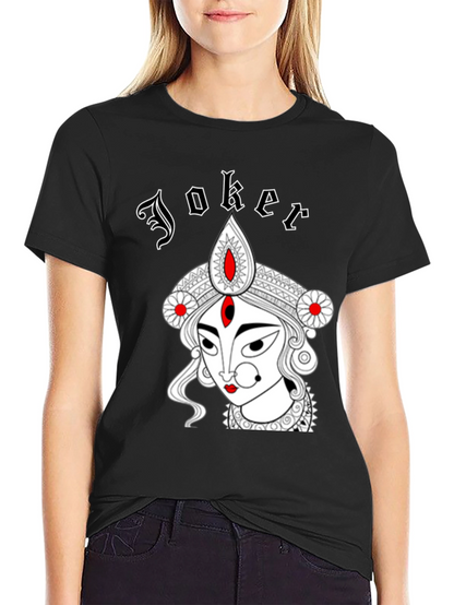 Joker Durga Graphic Print Black T-Shirt