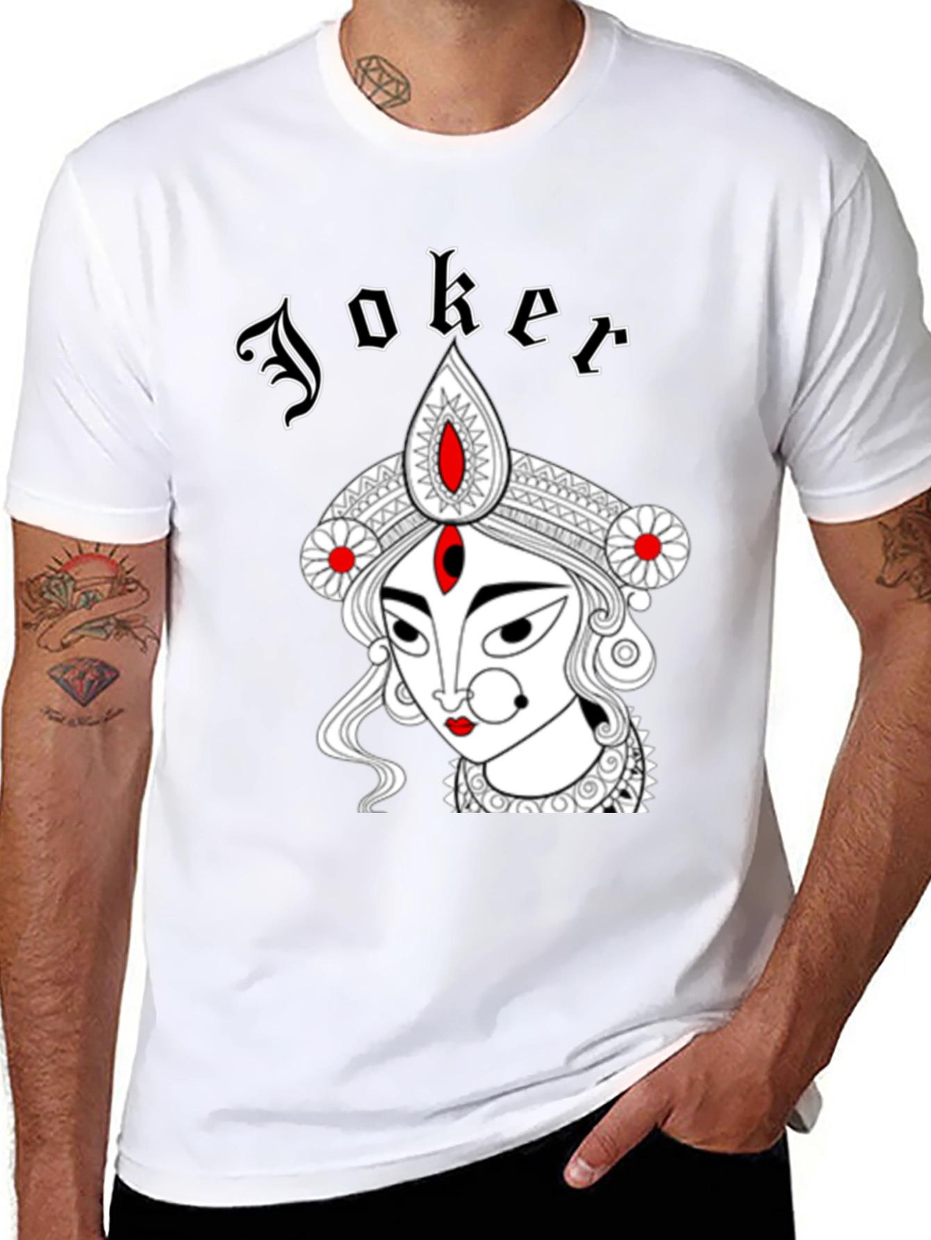 Joker Durga Graphic Print Black T-Shirt