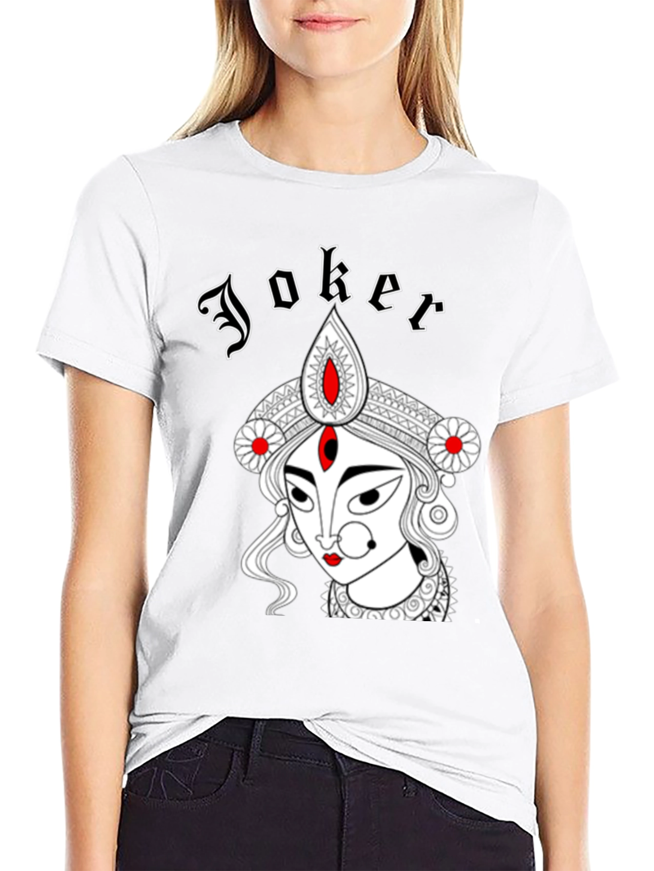 Joker Durga Graphic Print Black T-Shirt