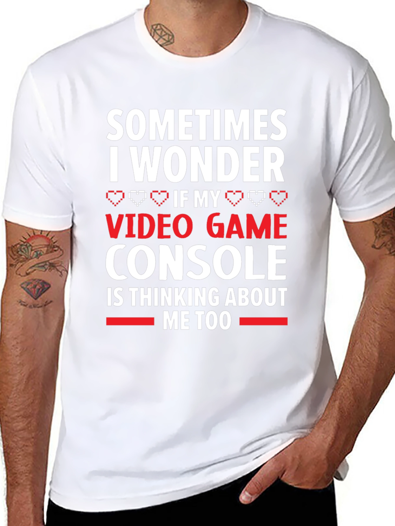 Gamer T-Shirt: Video Game Console Thinking About Me Too