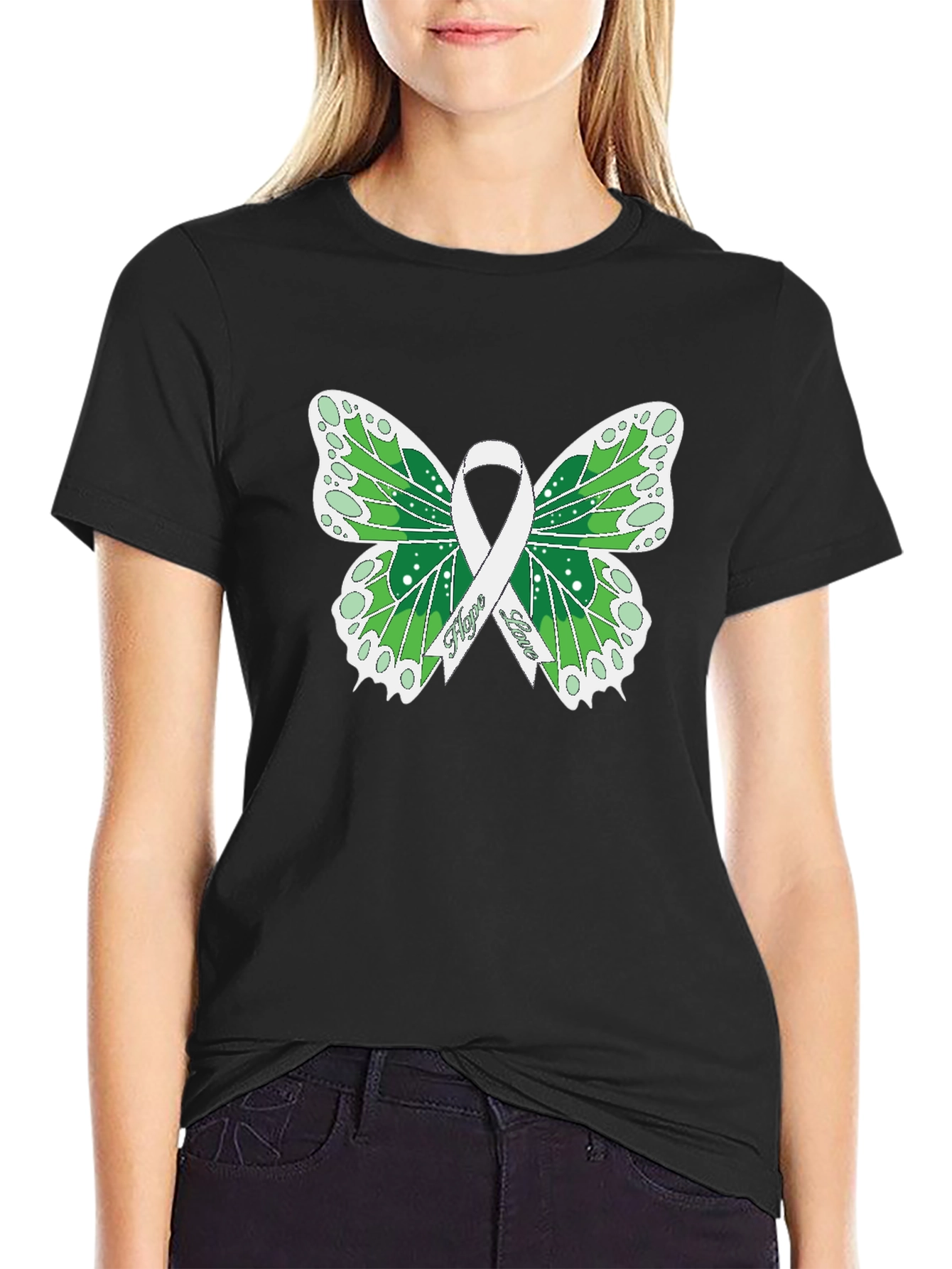 Hope & Love Butterfly Graphic T-Shirt