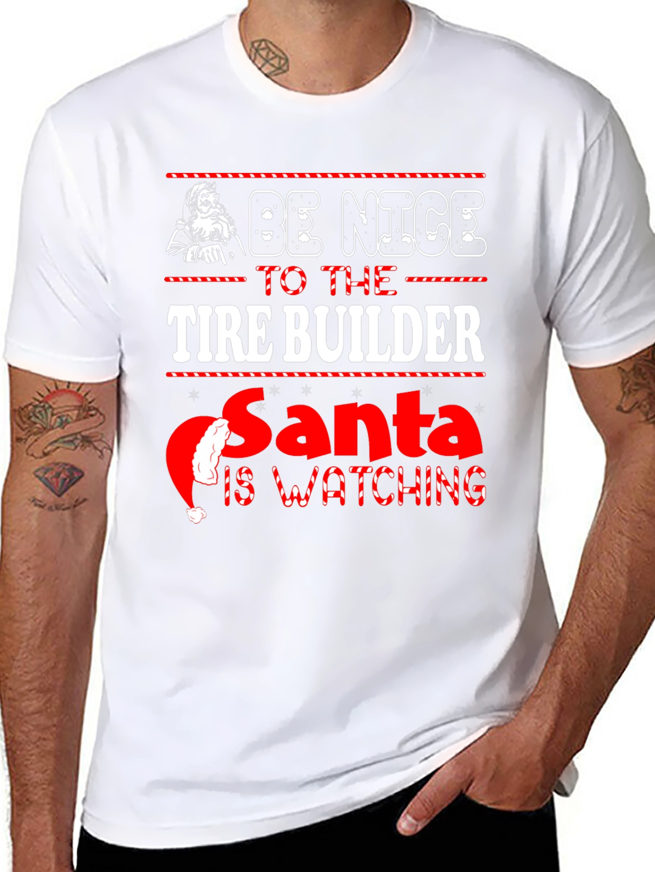 Be Nice to The Tire Builder Christmas T-Shirt