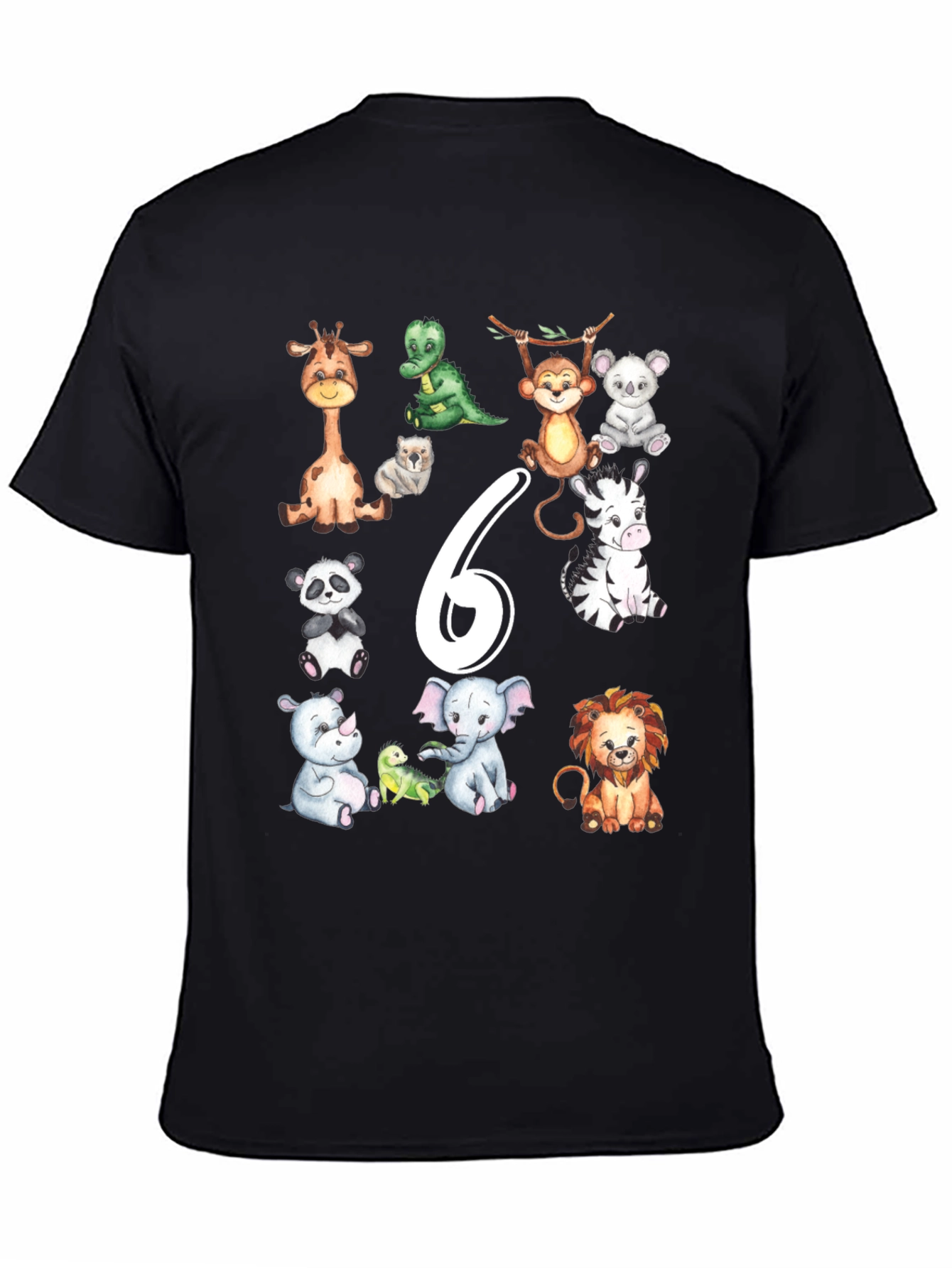 Cute Animal Safari 6th Birthday T-Shirt