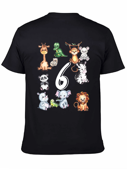Cute Animal Safari 6th Birthday T-Shirt