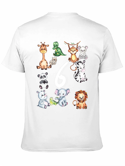Cute Animal Safari 6th Birthday T-Shirt