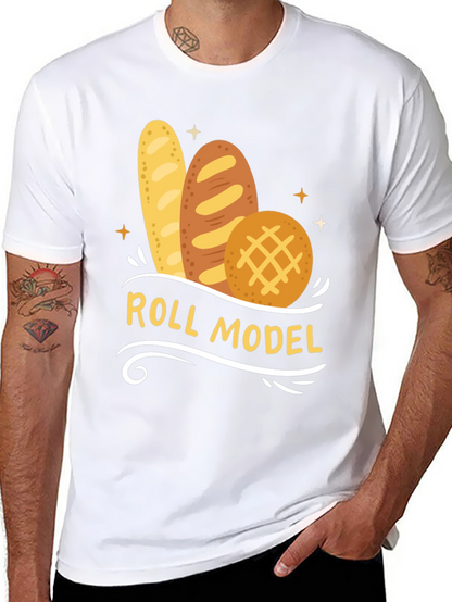 Roll Model Graphic T-Shirt - Funny Bread Pun Tee