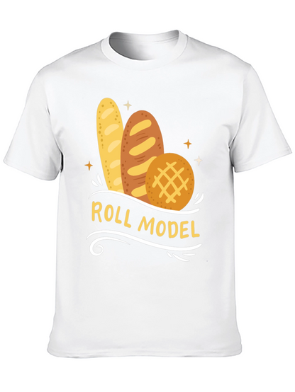 Roll Model Graphic T-Shirt - Funny Bread Pun Tee