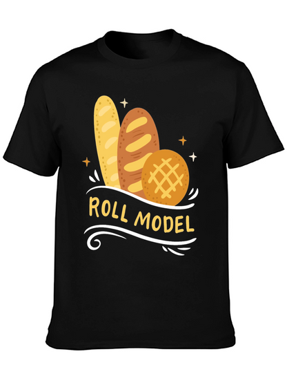 Roll Model Graphic T-Shirt - Funny Bread Pun Tee