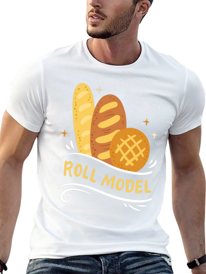 Roll Model Graphic T-Shirt - Funny Bread Pun Tee
