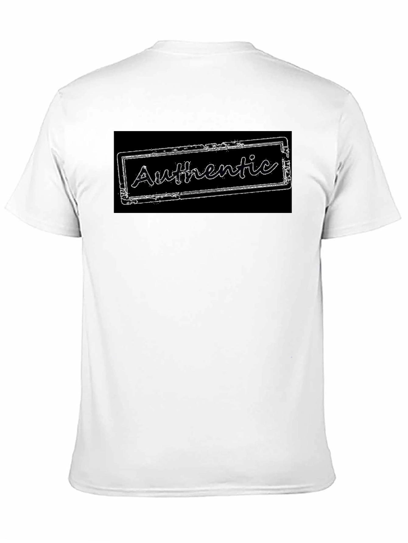 Authentic Stamp Graphic Tee - Black Cotton Blend T-Shirt