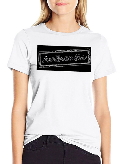 Authentic Stamp Graphic Tee - Black Cotton Blend T-Shirt