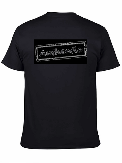 Authentic Stamp Graphic Tee - Black Cotton Blend T-Shirt