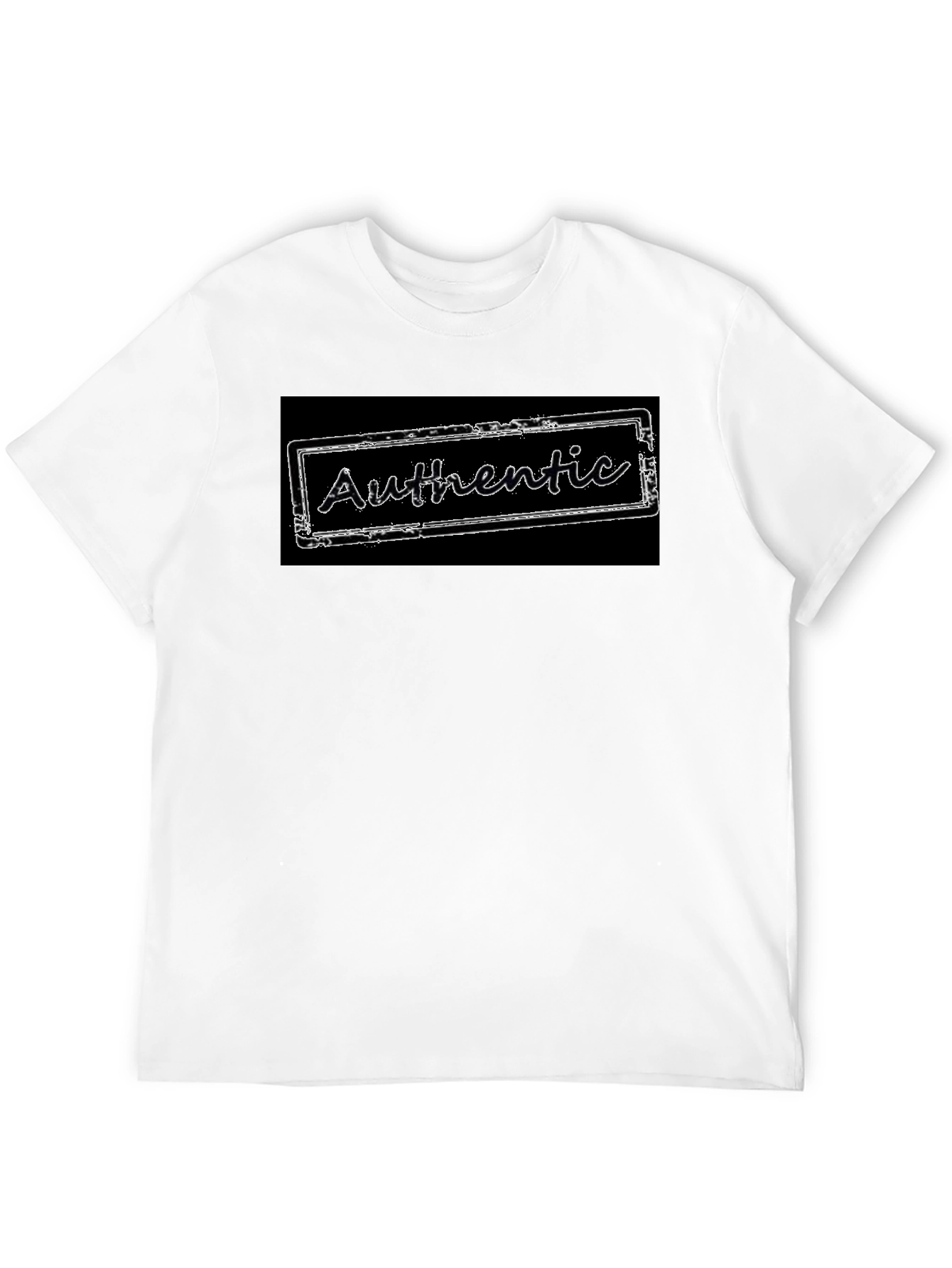 Authentic Stamp Graphic Tee - Black Cotton Blend T-Shirt