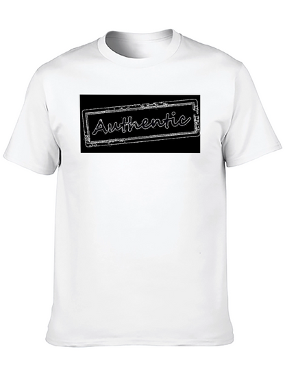 Authentic Stamp Graphic Tee - Black Cotton Blend T-Shirt