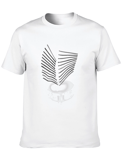 Drum Kit Graphic Tee - Black Cotton Casual T-Shirt