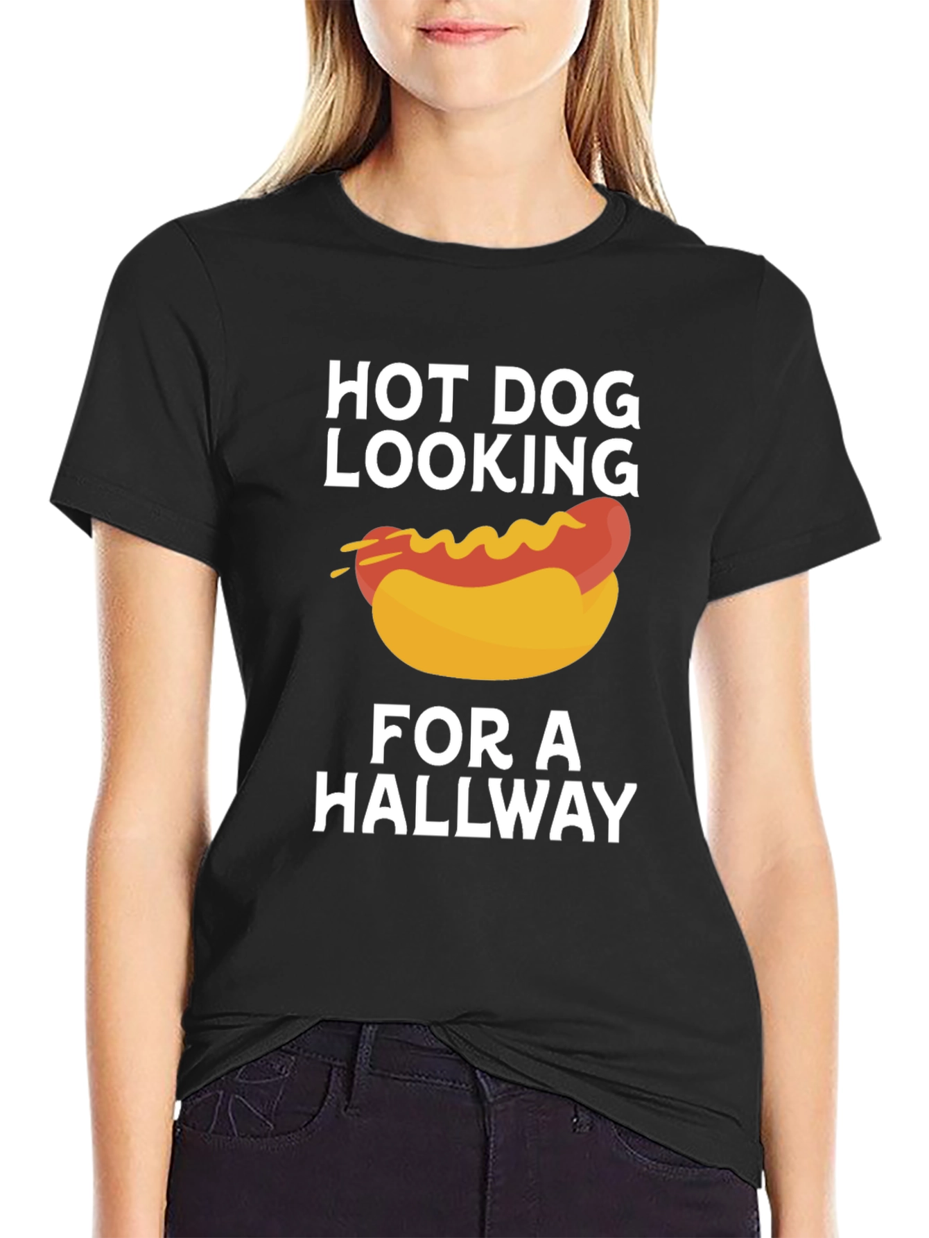 Hot Dog Looking For A Hallway Funny T-Shirt
